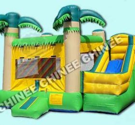 T5-134 Jungle Inflatable Bounce House Combo With Slide