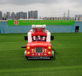 T2-3505 Firetruck Bounce House With Slide Fireman Sam Combo Slide