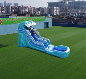 T8-4127 Dolphins 15 Ft Slide With Detachable Pool