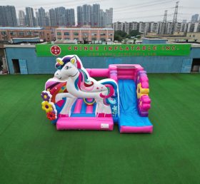 T2-4777 Unicorn Bouncy Castle With Slide