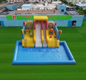 Pool2-827 Carnival inflatable water park with pool