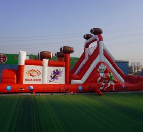 T7-404B Rugby themed inflatable obstacle course